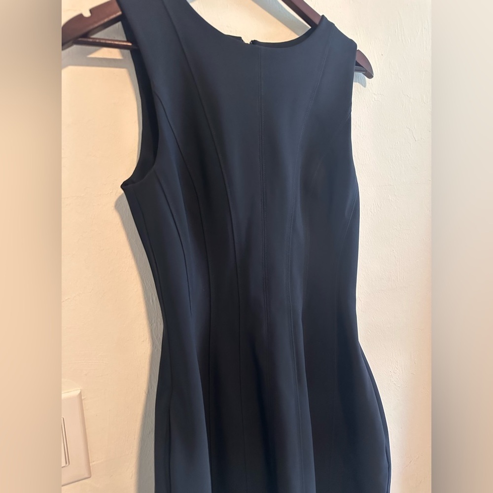 Adam Lippes Navy Bonded Neoprene A Line Dress Sz 4 - Picture 5 of 8
